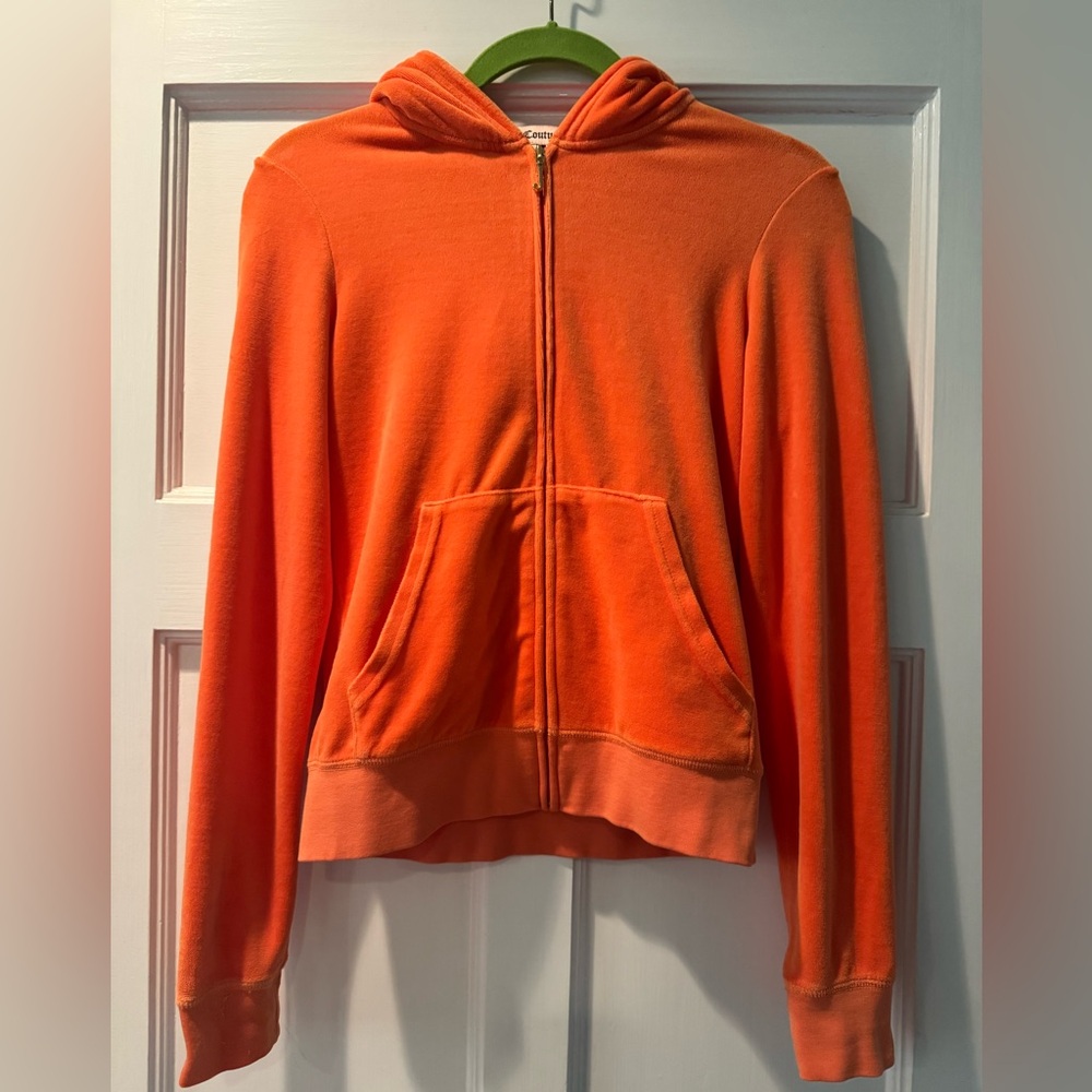 Vintage Juicy Couture Velour Zip-up Hoodie - Orange